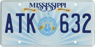 MS license plate ATK632