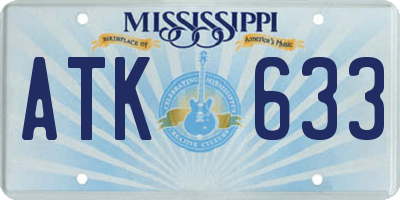 MS license plate ATK633