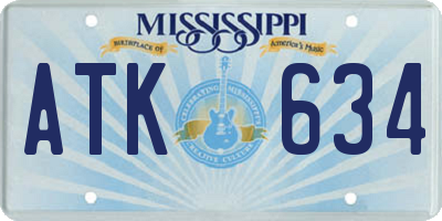 MS license plate ATK634