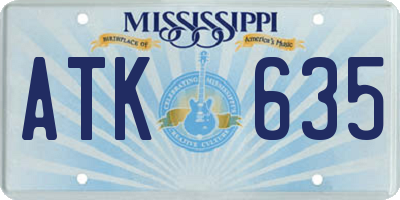 MS license plate ATK635