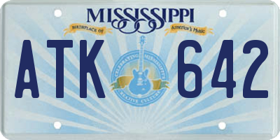 MS license plate ATK642