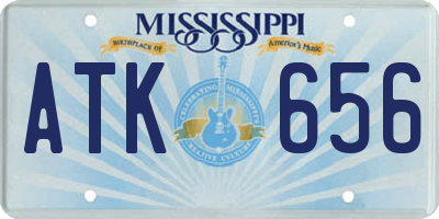 MS license plate ATK656