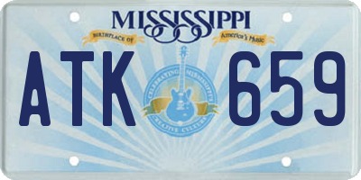 MS license plate ATK659