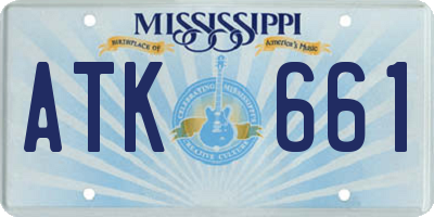 MS license plate ATK661