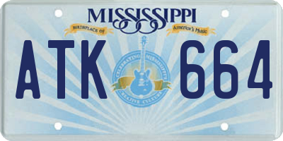 MS license plate ATK664