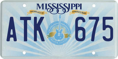 MS license plate ATK675