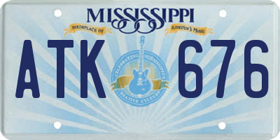 MS license plate ATK676