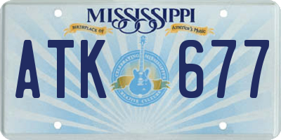 MS license plate ATK677