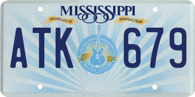 MS license plate ATK679