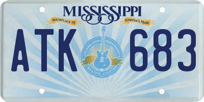 MS license plate ATK683