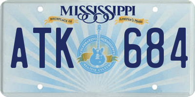 MS license plate ATK684