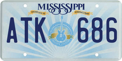 MS license plate ATK686