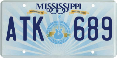 MS license plate ATK689