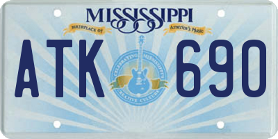 MS license plate ATK690