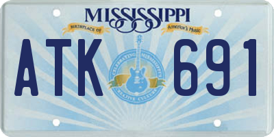 MS license plate ATK691
