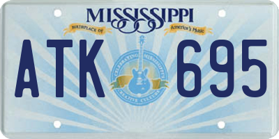 MS license plate ATK695
