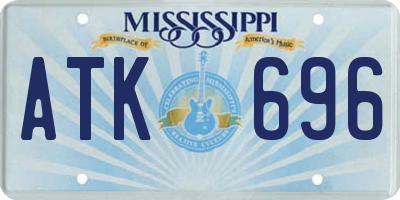 MS license plate ATK696