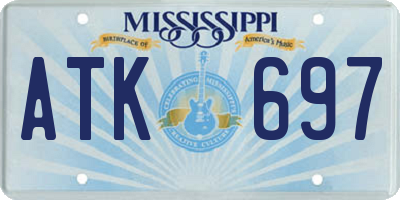 MS license plate ATK697
