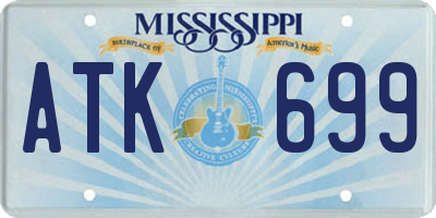 MS license plate ATK699