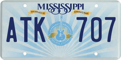 MS license plate ATK707