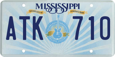 MS license plate ATK710
