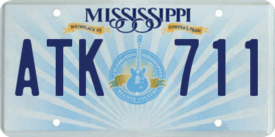 MS license plate ATK711