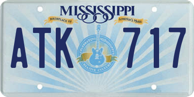 MS license plate ATK717