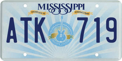 MS license plate ATK719
