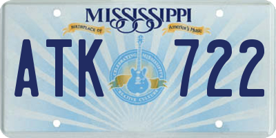 MS license plate ATK722