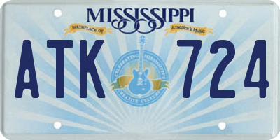 MS license plate ATK724