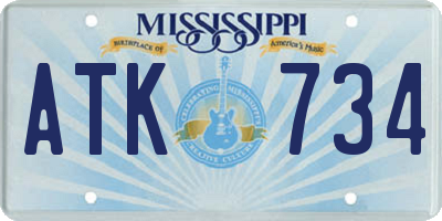 MS license plate ATK734