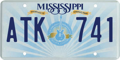 MS license plate ATK741