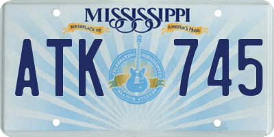 MS license plate ATK745