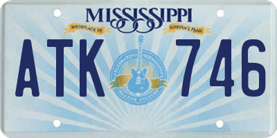 MS license plate ATK746