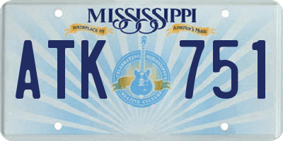 MS license plate ATK751