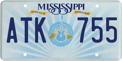 MS license plate ATK755