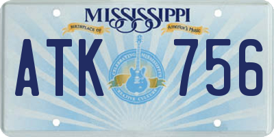 MS license plate ATK756