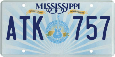 MS license plate ATK757