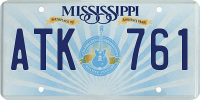 MS license plate ATK761