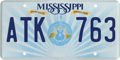 MS license plate ATK763