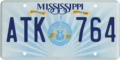 MS license plate ATK764