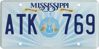 MS license plate ATK769