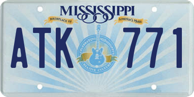 MS license plate ATK771