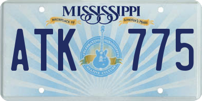 MS license plate ATK775