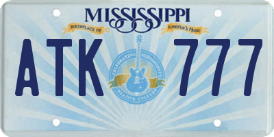 MS license plate ATK777