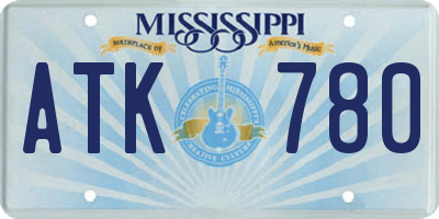 MS license plate ATK780