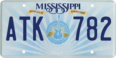 MS license plate ATK782