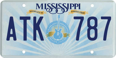 MS license plate ATK787