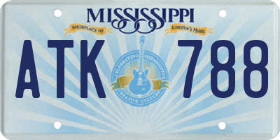 MS license plate ATK788