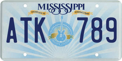 MS license plate ATK789